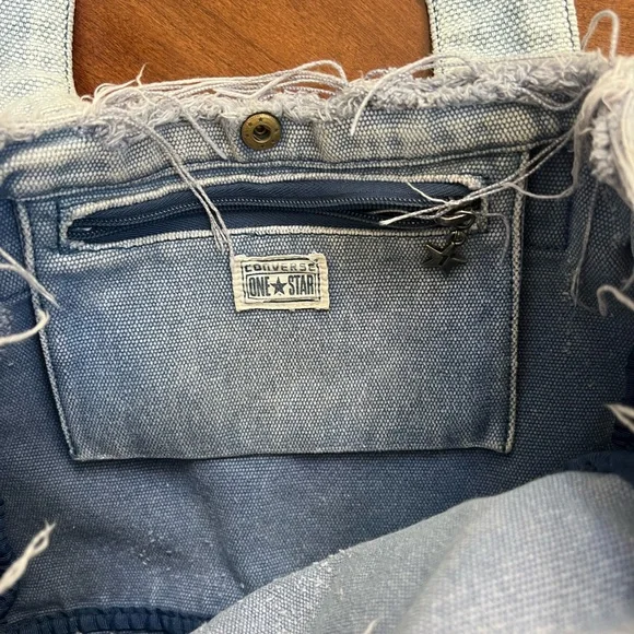 Converse One Star 1974 Light Gray Denim Purse - Picture 14 of 16